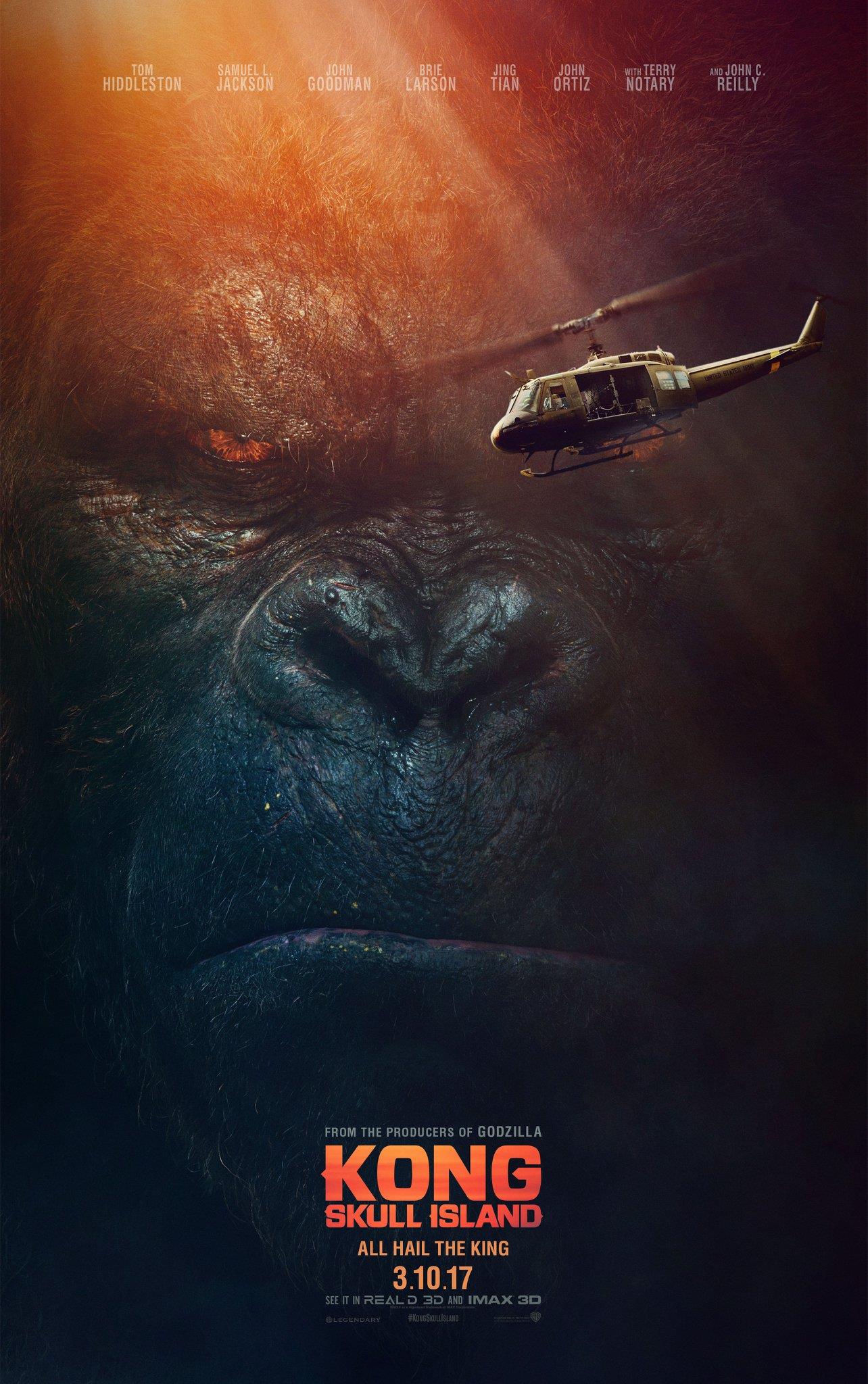 Poster de Kong: Skull Island avec le visage de King Kong