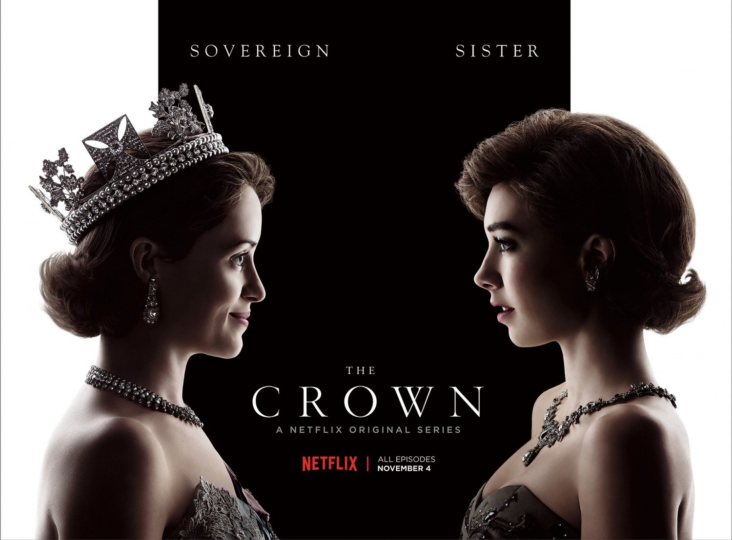 Poster "Souveraine - Sœur" de la saison 1 de The Crown