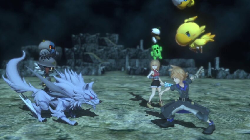 Image d'un combat de World of Final Fantasy