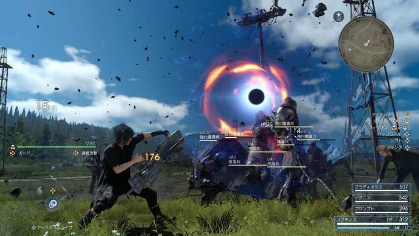 Image d'un combat de Final Fantasy XV