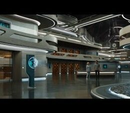 Photo de l'intérieur du vaisseau du film Passengers réalisé par Morten Tyldum avec Jennifer Lawrence et Chris Pratt