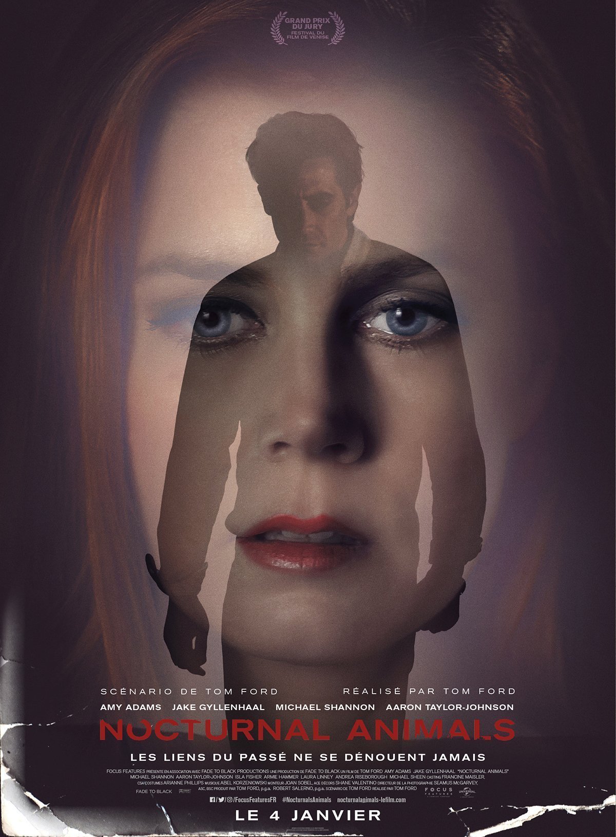 Affiche française de Nocturnal Animals avec Amy Adams et Jake Gyllenhaal