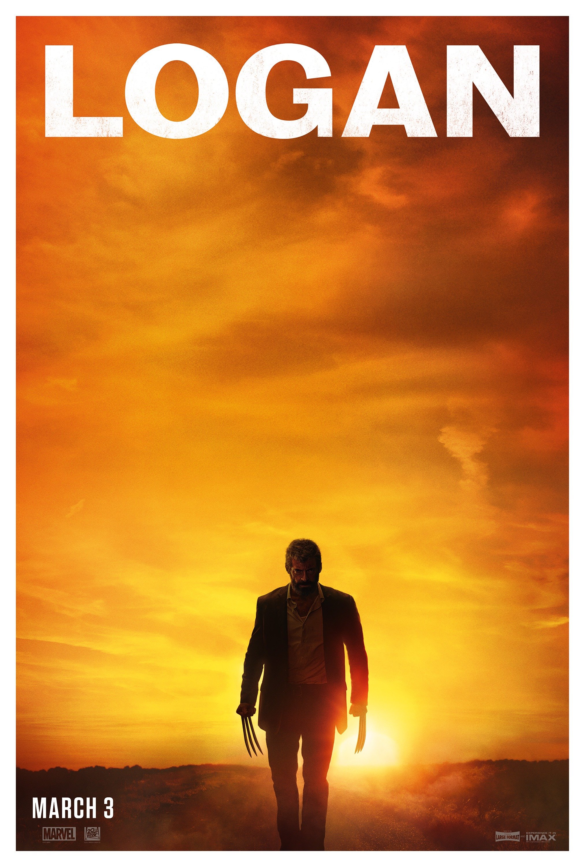 Poster de Logan avec Wolverine devant un coucher de soleil