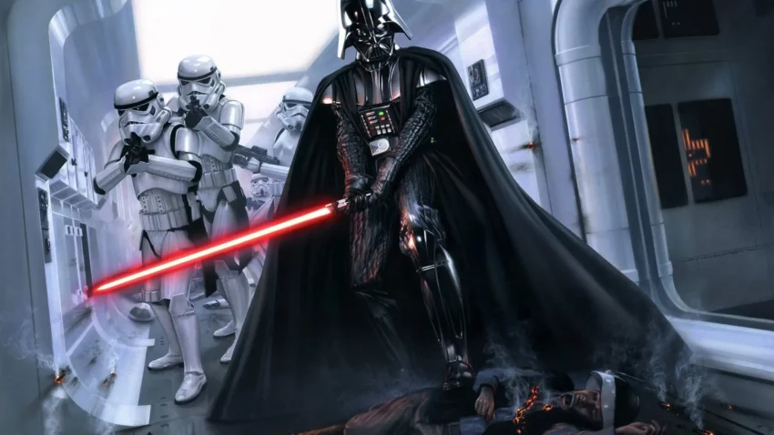 Image de Star Wars avec Dark Vador attaquant les Rebelles.