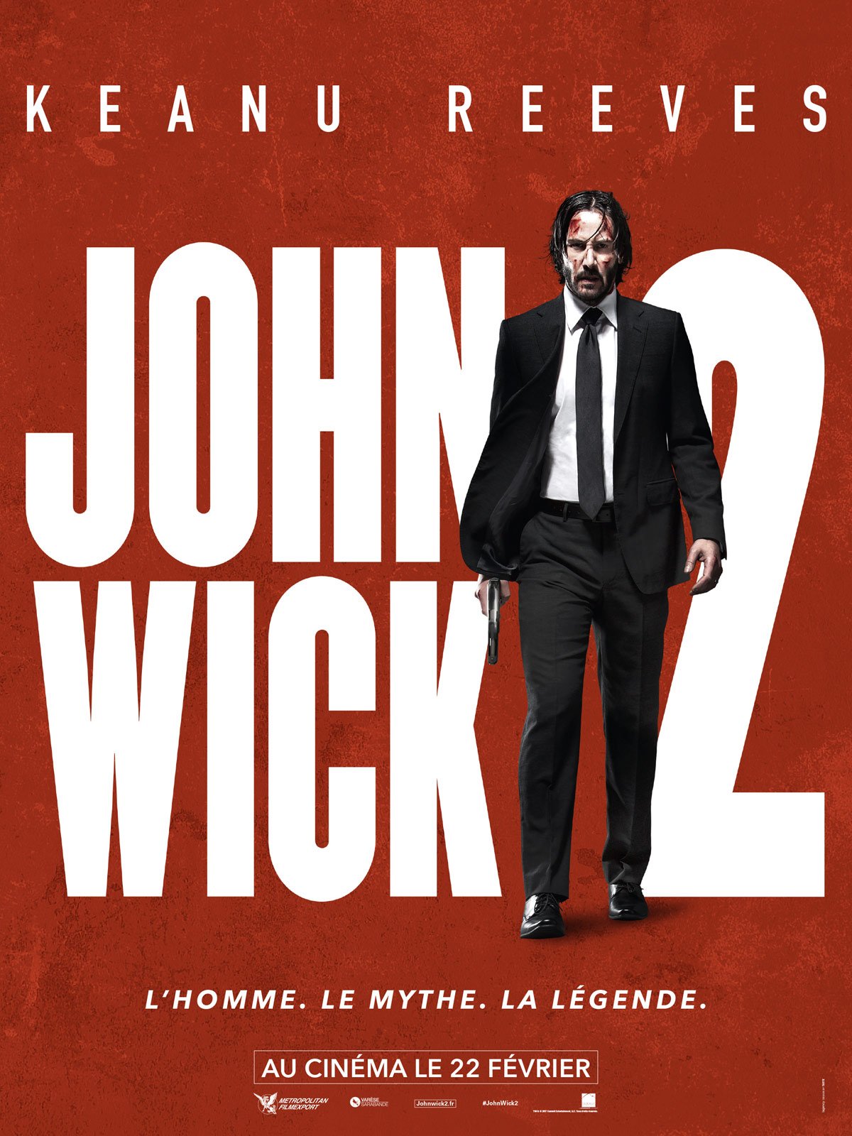 Affiche française de John Wick 2 avec Keanu Reeves