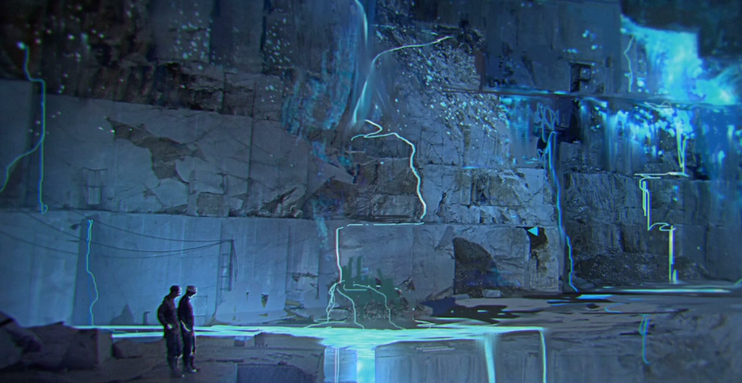 Concept art pour Black Panther avec un temple bleu