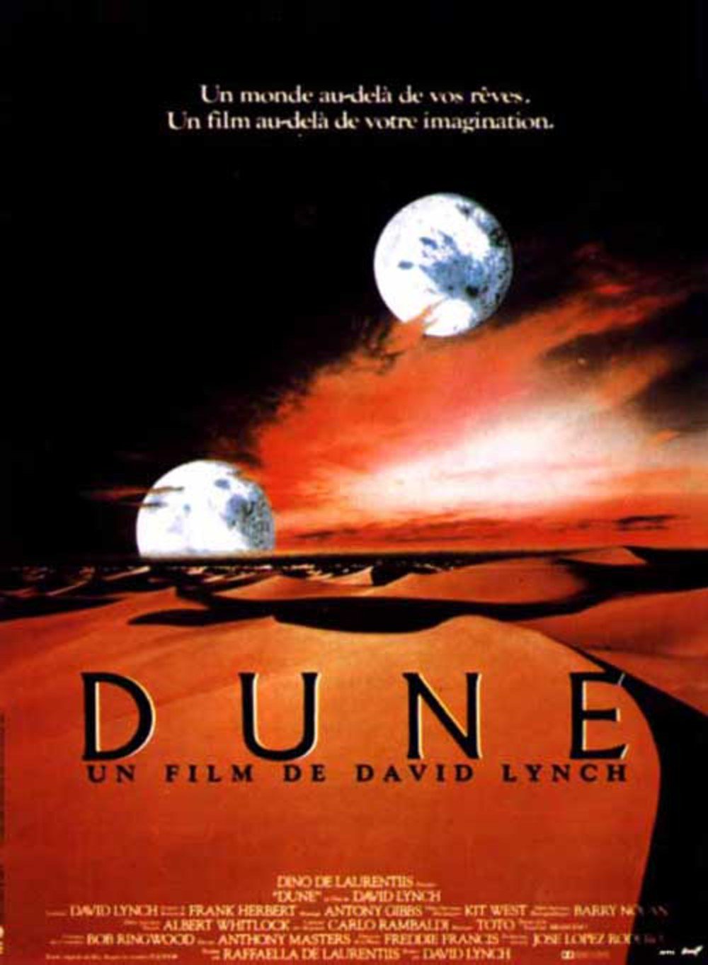 Affiche originale du film Dune de David Lynch sorti en 1984 la première adaptation sur grand écran des romans de Frank Herbert