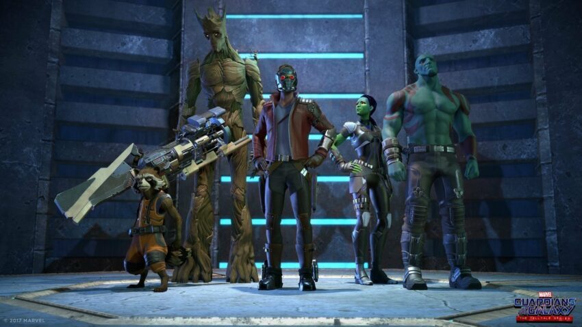 Image de l'équipe dans le jeu vidéo Guardians of the Galaxy: The Telltale Series