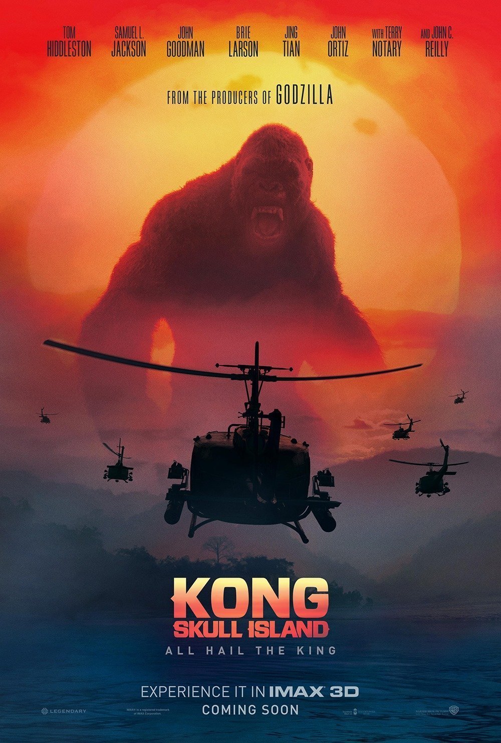 Poster de Kong: Skull Island avec King Kong face à des hélicoptères