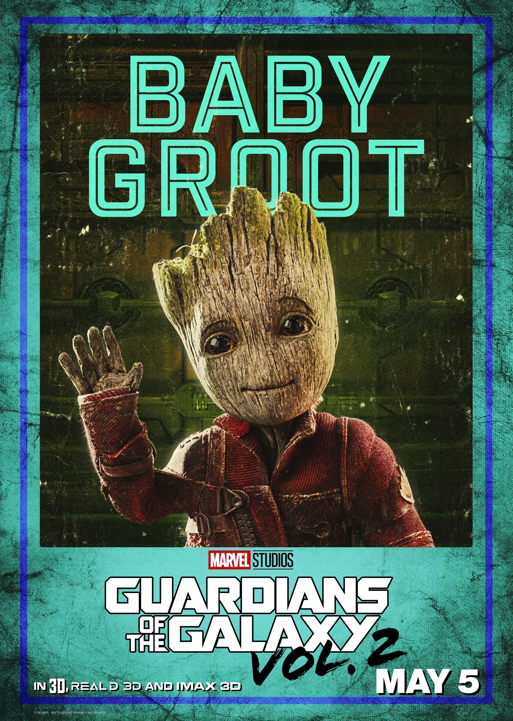 Poster de Baby Groot (Vin Diesel) pour Les Gardiens de la Galaxie Vol. 2