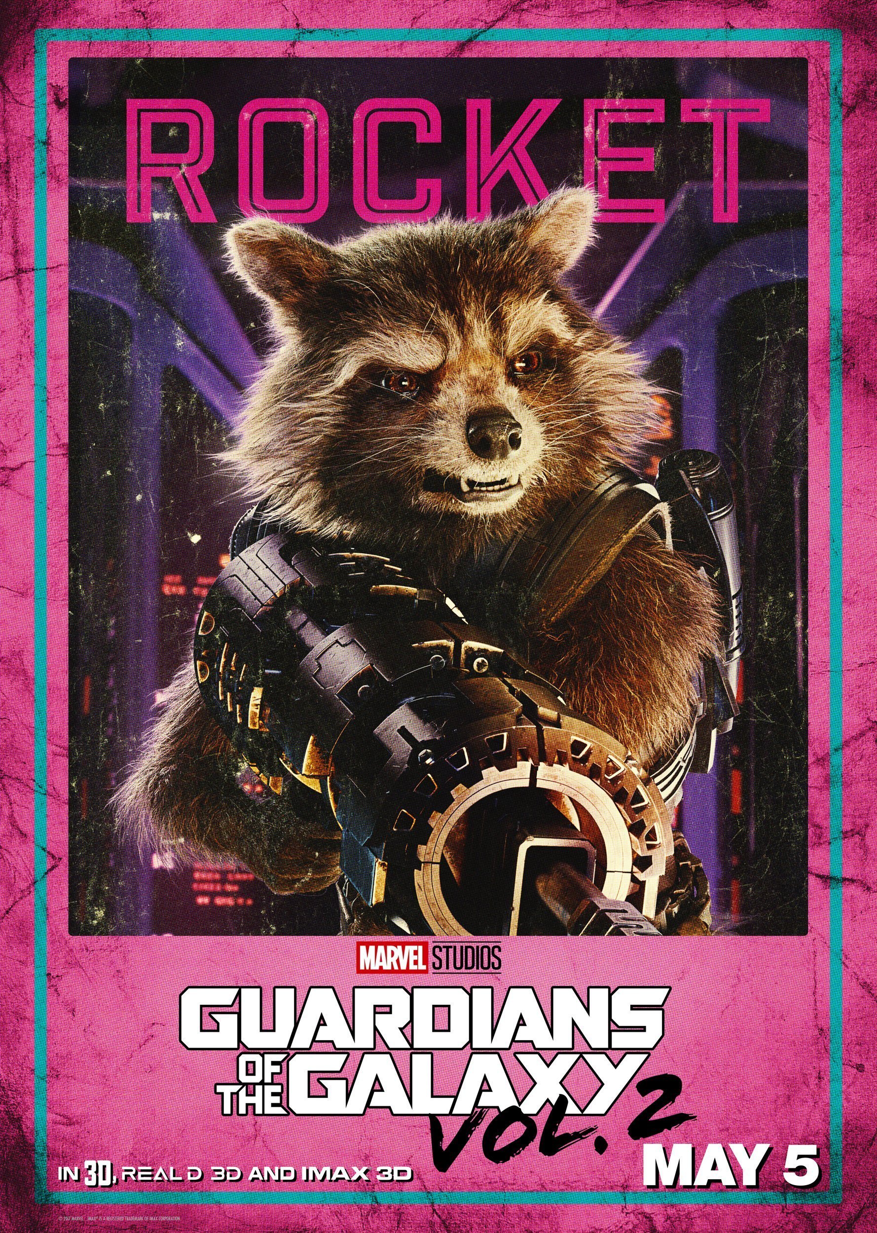 Poster de Rocket Raccoon (Bradley Cooper) pour Les Gardiens de la Galaxie Vol. 2