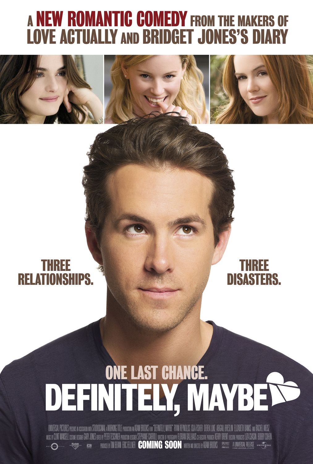 Poster du film Definitely, Maybe avec Ryan ReynoldsPoster du film Definitely, Maybe avec Ryan Reynolds