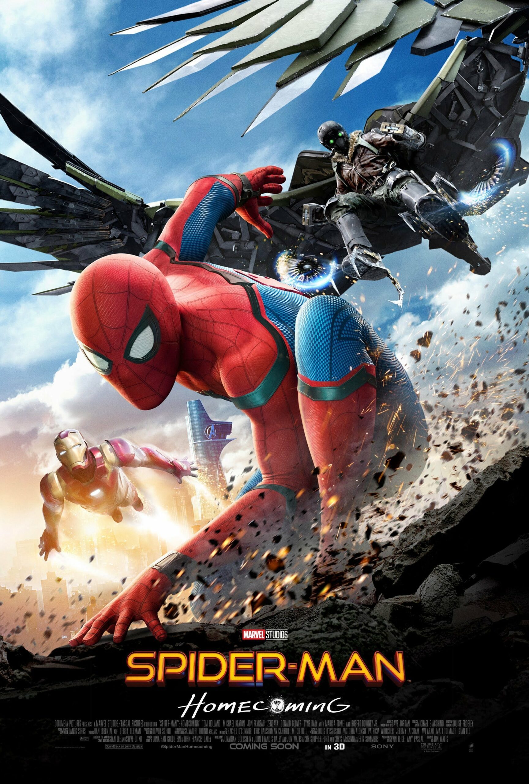 Poster de Spider-Man: Homecoming avec Iron Man et le Vautour