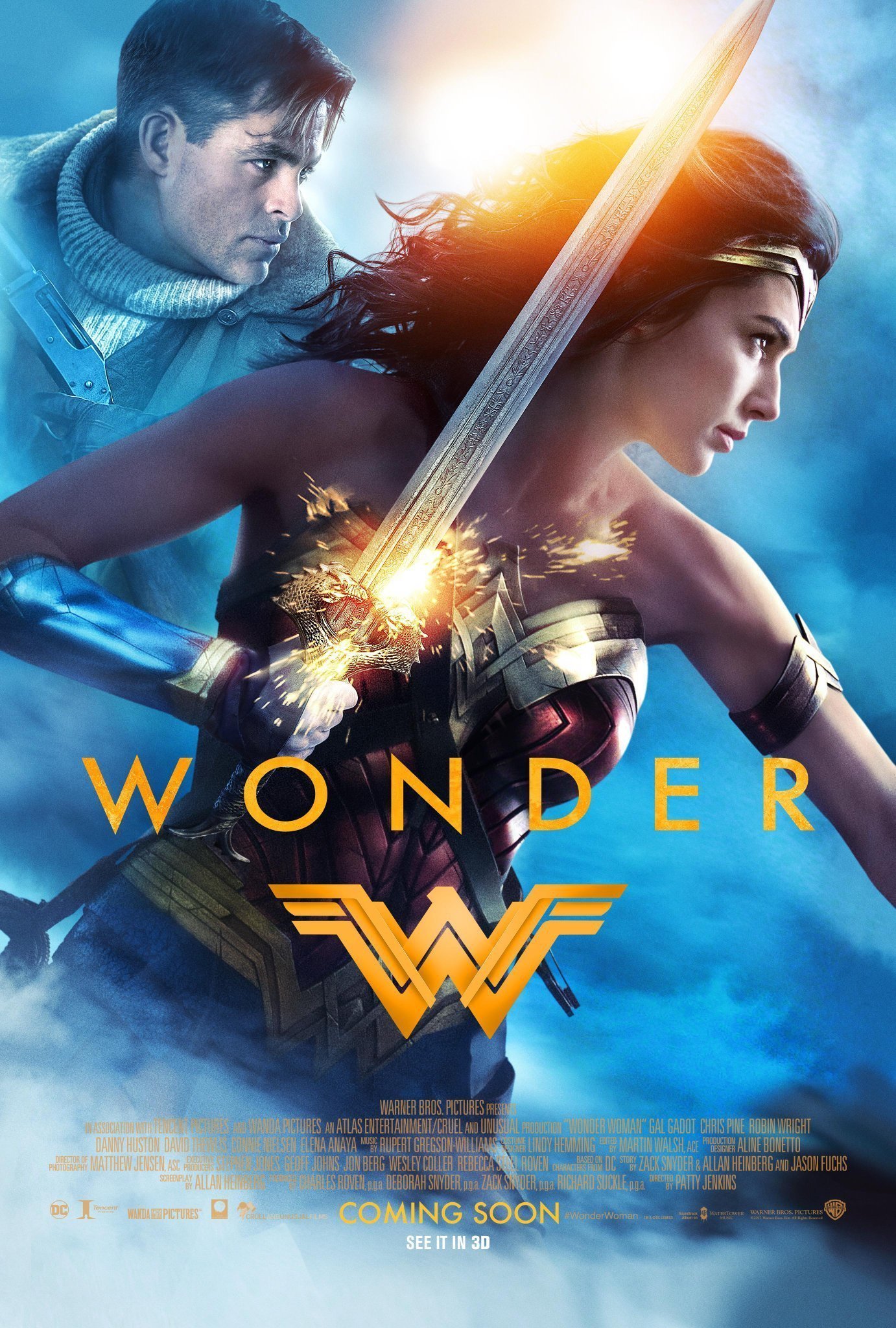 Poster de Wonder Woman (Gal Gadot avec Chris Pine)