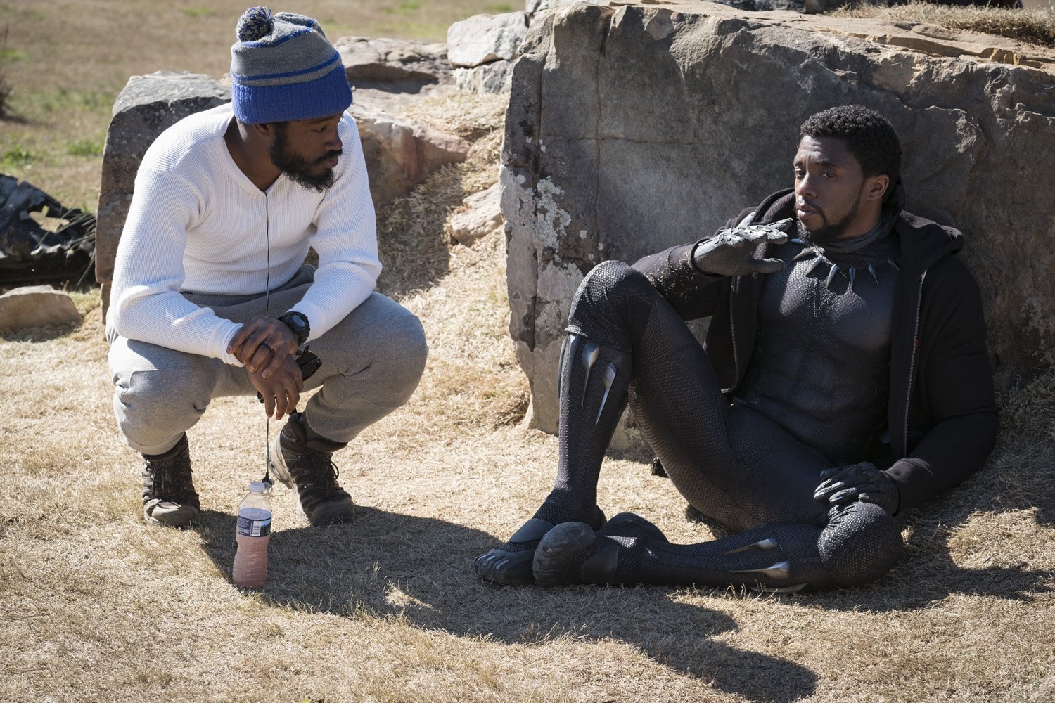 Photo du tournage du film Black Panther réalisé par Ryan Coogler avec Ryan Coogler et Chadwick Boseman