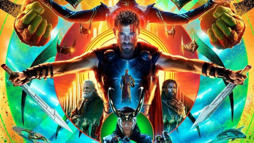 Poster teaser pour le film Thor: Ragnarok avec des cercles