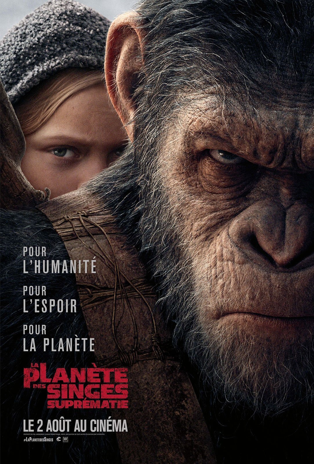 Affiche française du film La Planète des Singes: Suprématie