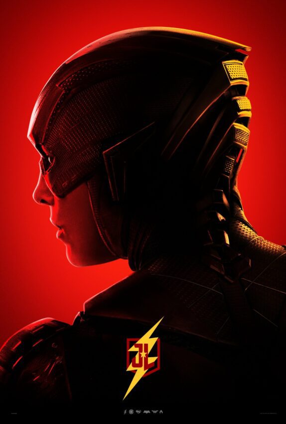 Poster rouge du film Justice League avec Flash