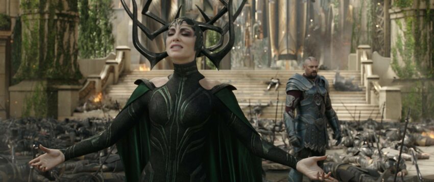 Photo du film Thor: Ragnarok avec Karl Urban et Cate Blanchett (Skurge et Hela)