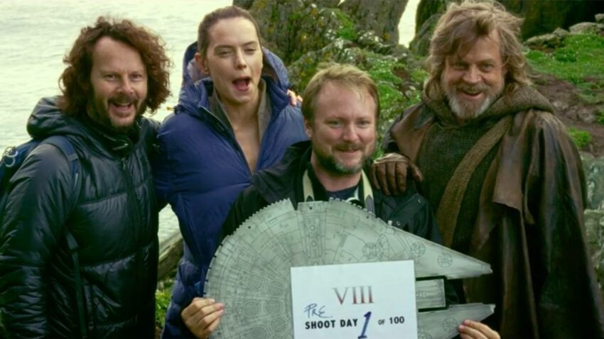 Photo du premier jour de tournage du film Star Wars: Les Derniers Jedi avec Rian Johnson