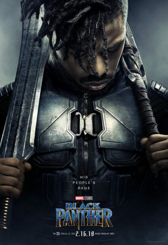 Poster du film Black Panther avec Michael B. Jordan (Erik Killmonger)
