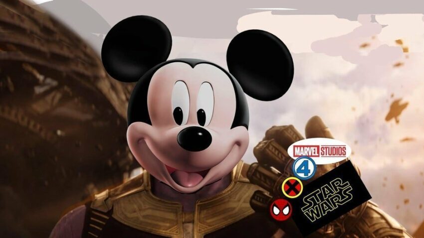 Humour avec Mickey Mouse en Thanos pour illustrer le deal Disney/Fox