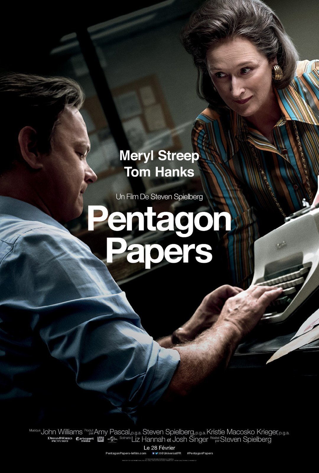 Affiche française du film Pentagon Papers réalisé par Steven Spielberg avec Meryl Streep et Tom Hanks