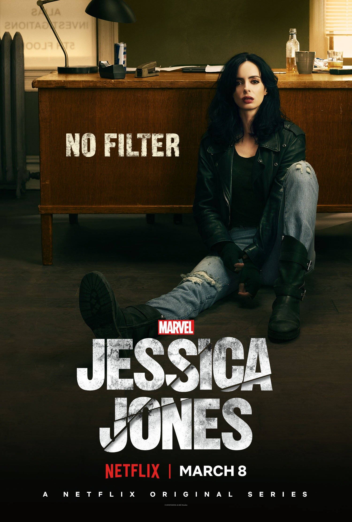 Poster de la deuxième saison de Jessica Jones avec Krysten Ritter sans filtre