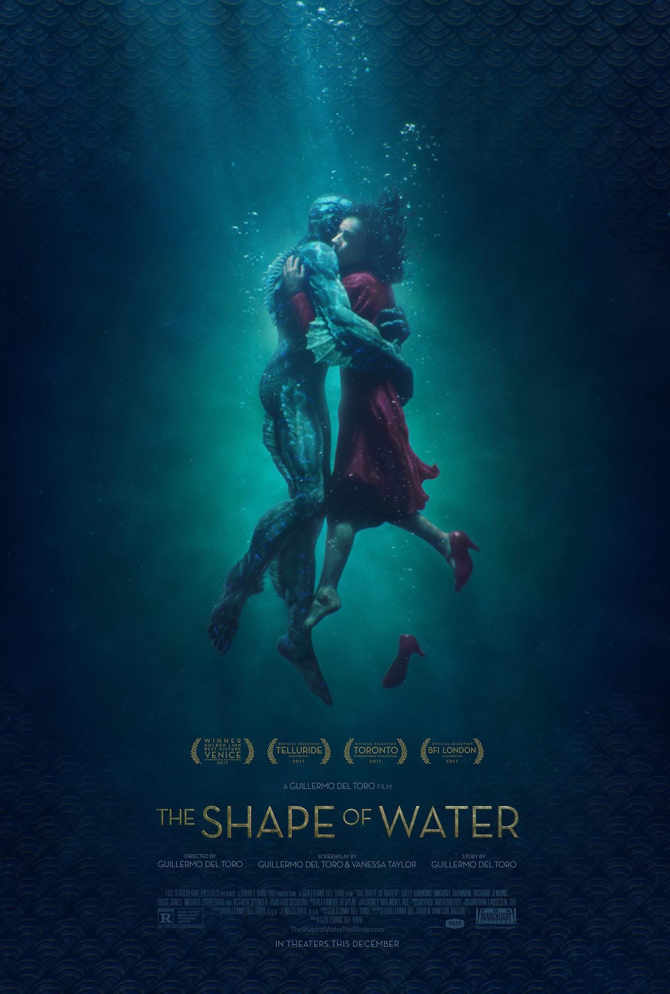 Poster du film La Forme de l’eau – The Shape of Water réalisé par Guillermo del Toro avec Sally Hawkins et Doug Jones