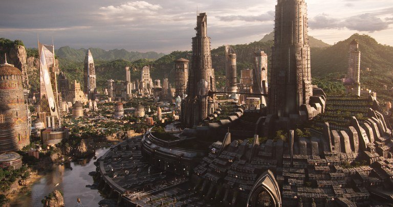 Photo panoramique du Wakanda dans le film Black Panther