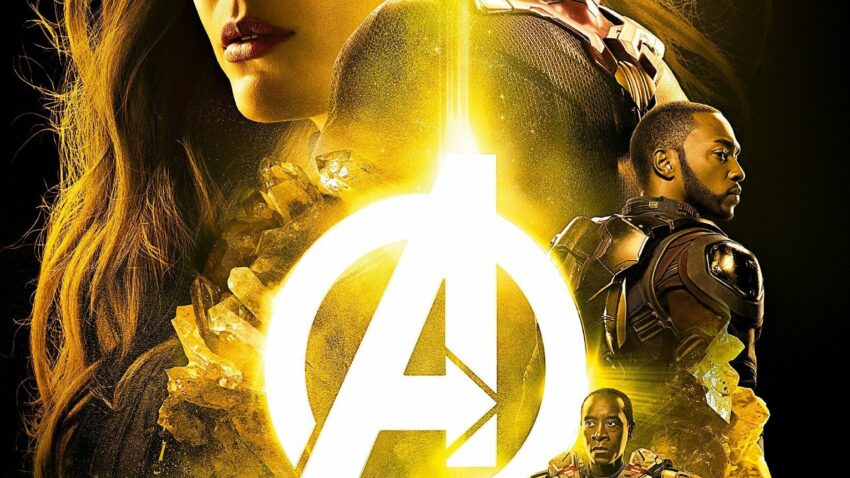 Affiche du film Avengers: Infinity War avec l'équipe jaune