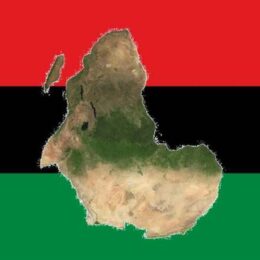 Photo du drapeau élaboré par Marcus Garvey avec l'Afrique dans son sens originel