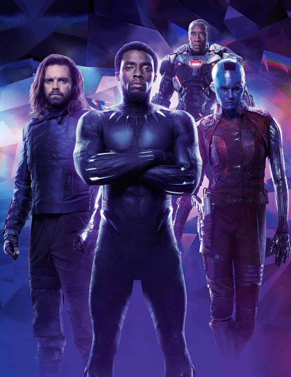 Couverture sans texte du magazine Empire pour le film Avengers: Infinity War avec l'équipe violette