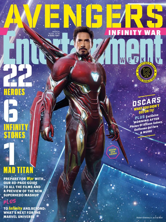 Couverture du magazine Entertainment Weekly pour le film Avengers: Infinity War avec Iron Man