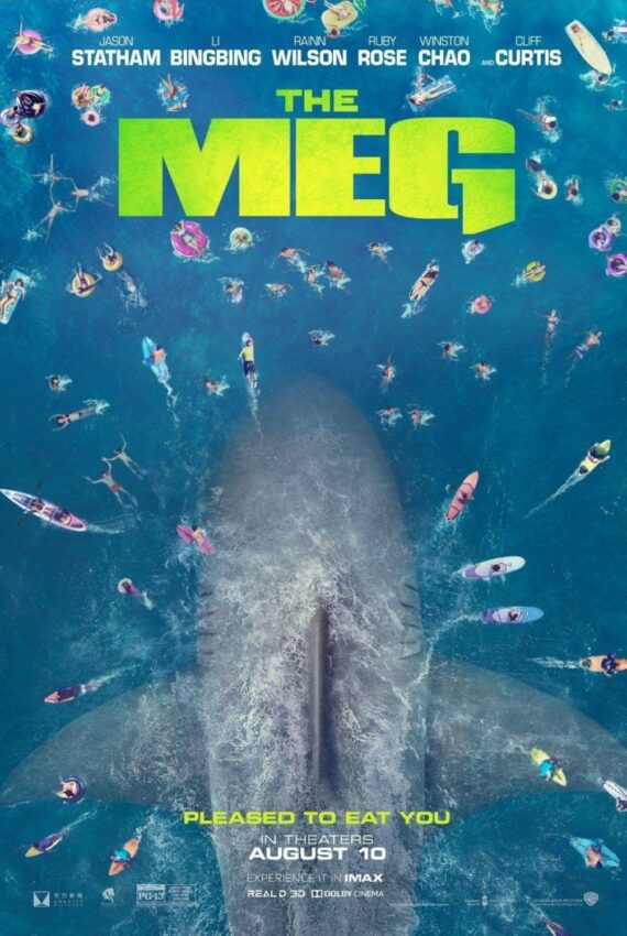 Poster du film Poster : En Eaux Troubles (The Meg) réalisé par Jon Turteltaub avec la tagline "Pleased to eat you"