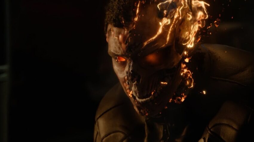 Photo de la transformation de Robbie Reyes en Ghost Rider dans la saison 4 d'Agents of SHIELD