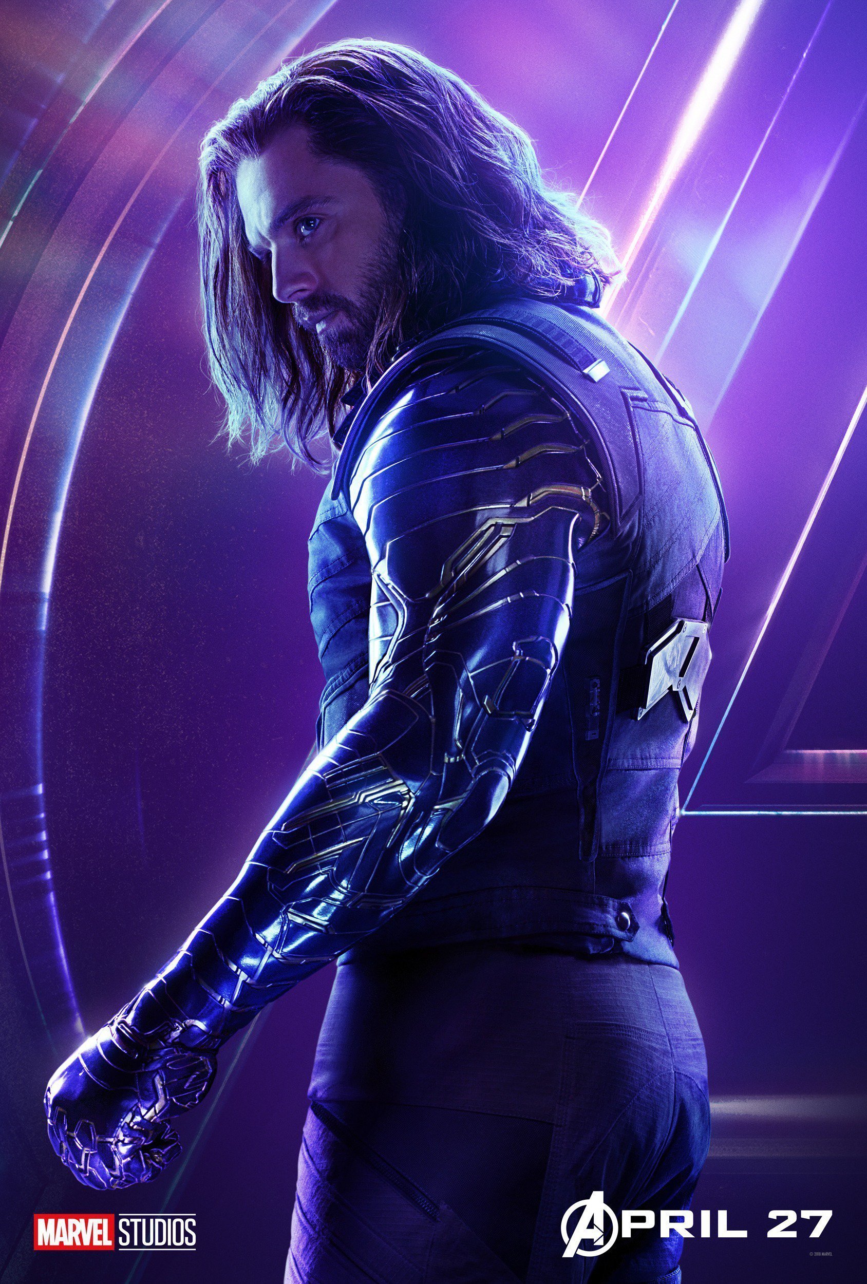 Poster du film Avengers: Infinity War avec Bucky alias White Wolf alias Winter Soldier (Sebastian Stan)