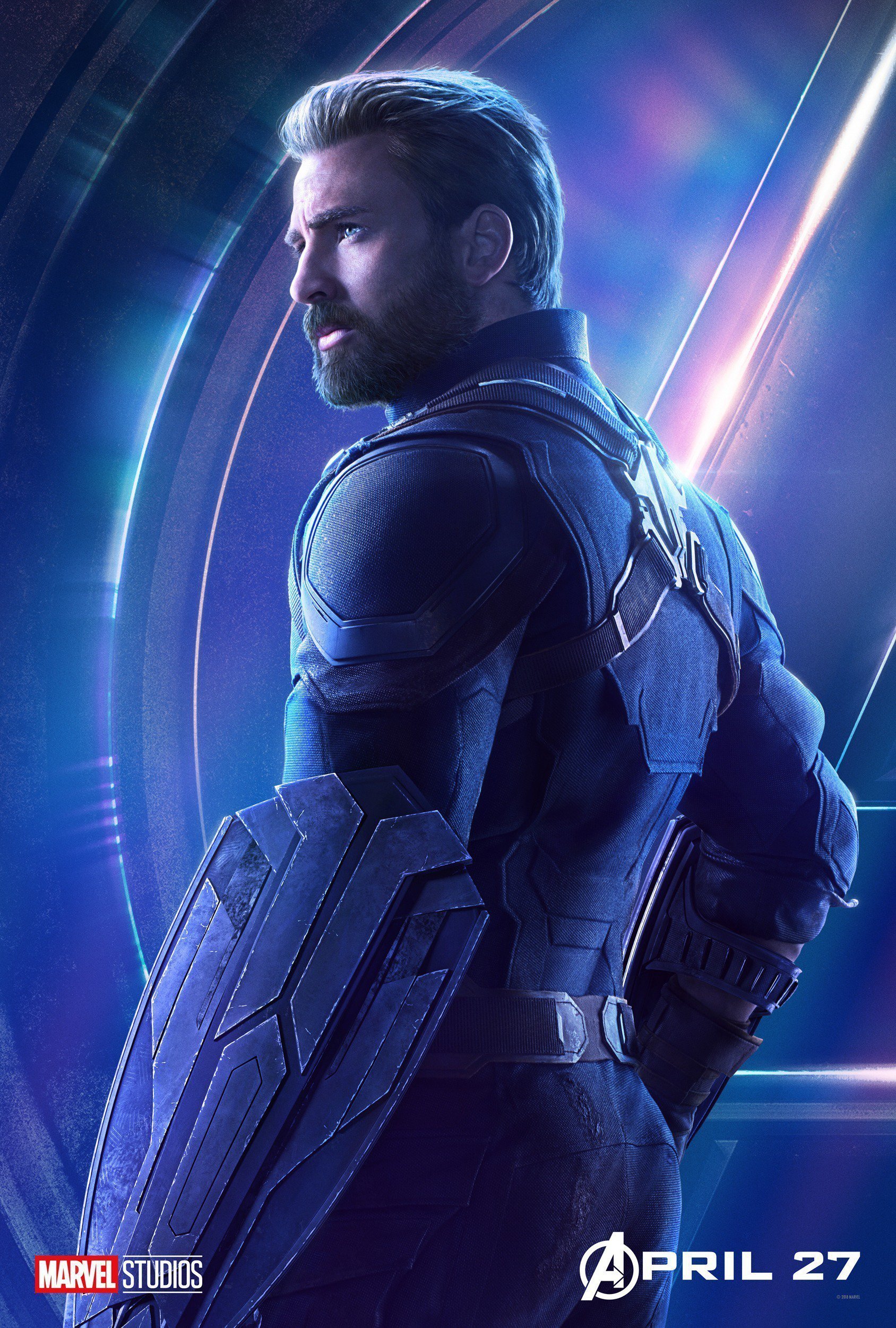 Poster du film Avengers: Infinity War avec Captain America (Chris Evans)