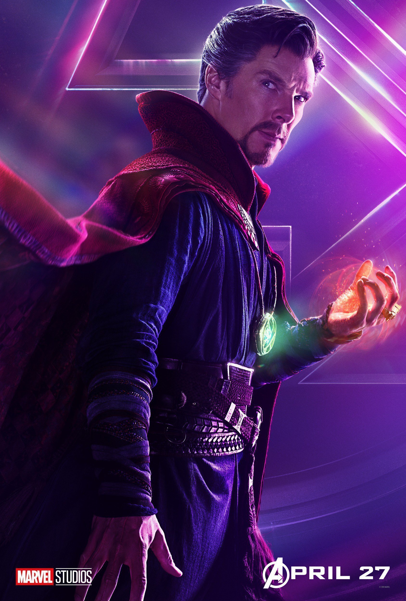 Poster du film Avengers: Infinity War avec Doctor Strange (Benedict Cumberbatch)