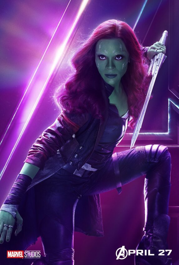 Poster du film Avengers: Infinity War avec Gamora (Zoe Saldana)