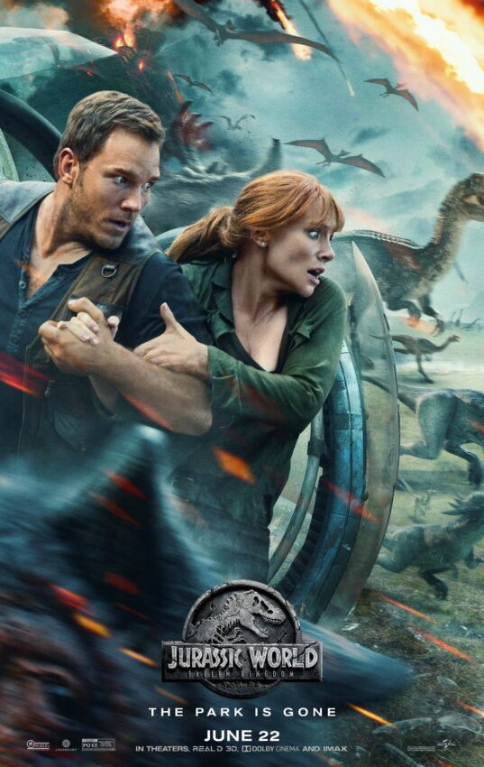 Poster du film Jurassic World: Fallen Kingdom avec Chris Pratt et Bryce Dallas Howard