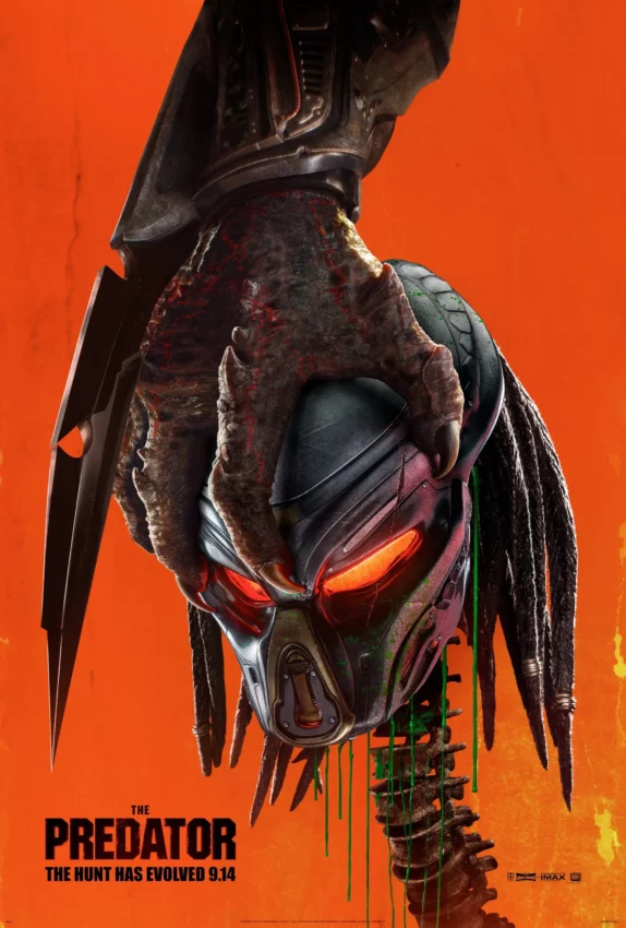 Poster du film The Predator (2018) réalisé par Shane Black avec la tagline "The hunt has evolved".
