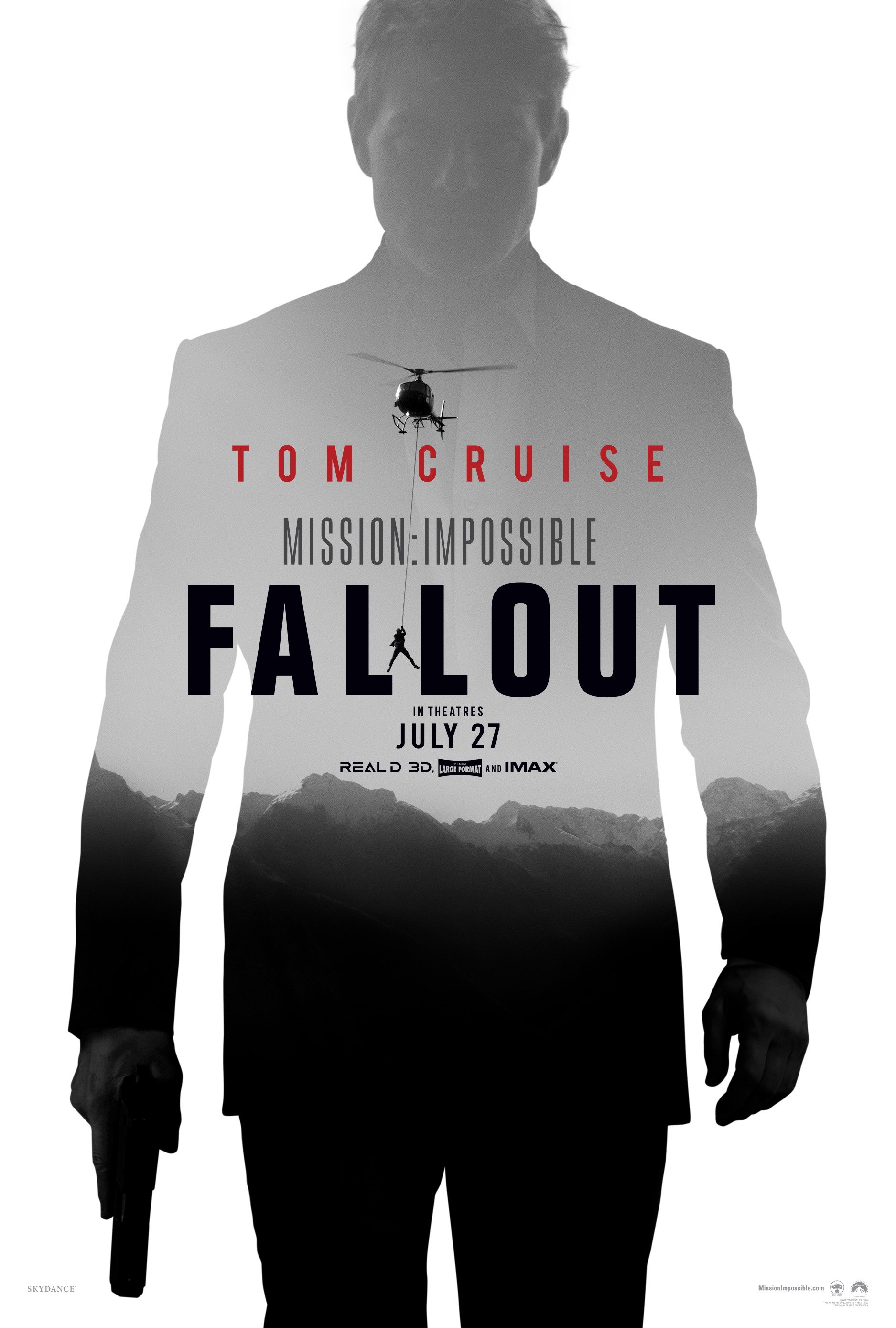 Poster teaser du film Mission: Impossible – Fallout réalisé par Christopher McQuarrie avec Ethan Hunt (Tom Cruise)