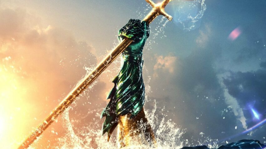 Poster pour le film Aquaman réalisé par James Wan, d’après un scénario de Will Beall, avec la tagline "A tide is coming"