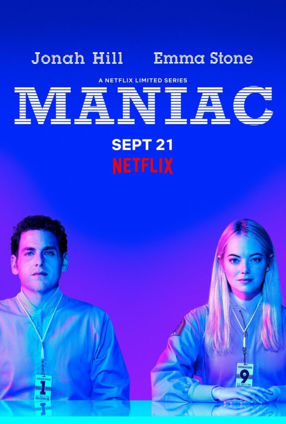 Poster de la mini-série Maniac avec Jonah Hill et Emma Stone