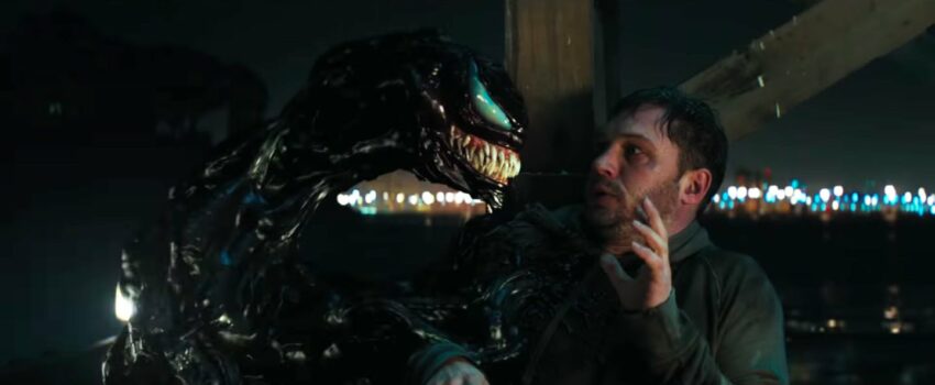 Photo d'Eddie Brock et son Symbiote dans le film Venom réalisé par Ruben Fleischer.