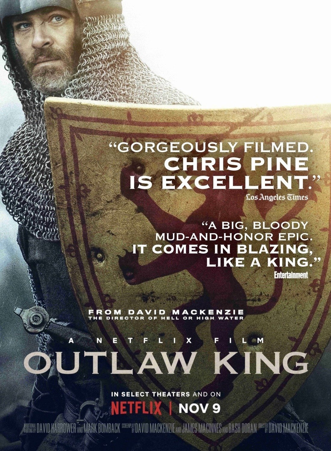 Poster du film Outlaw King: Le roi hors-la-loi réalisé par David Mackenzie avec Chris Pine