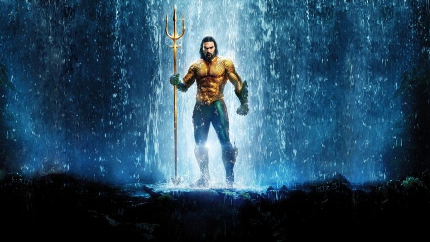 Bannière du film Aquaman avec Jason Momoa