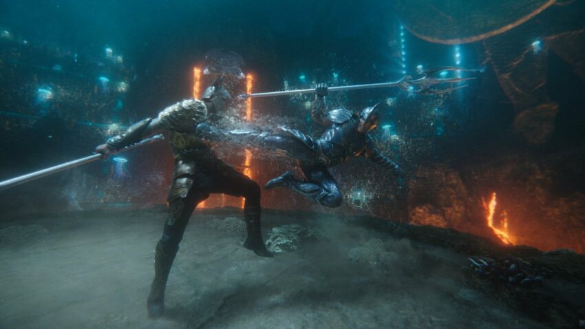 Photo du film Aquaman réalisé par James Wan présentant le combat de rois