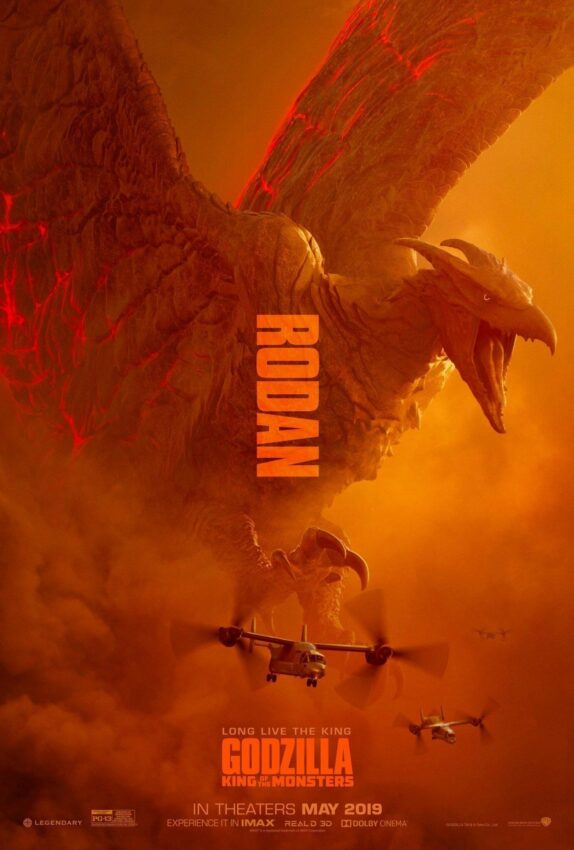 Poster du film Godzilla: King of the Monsters avec le Kaijū Rodan